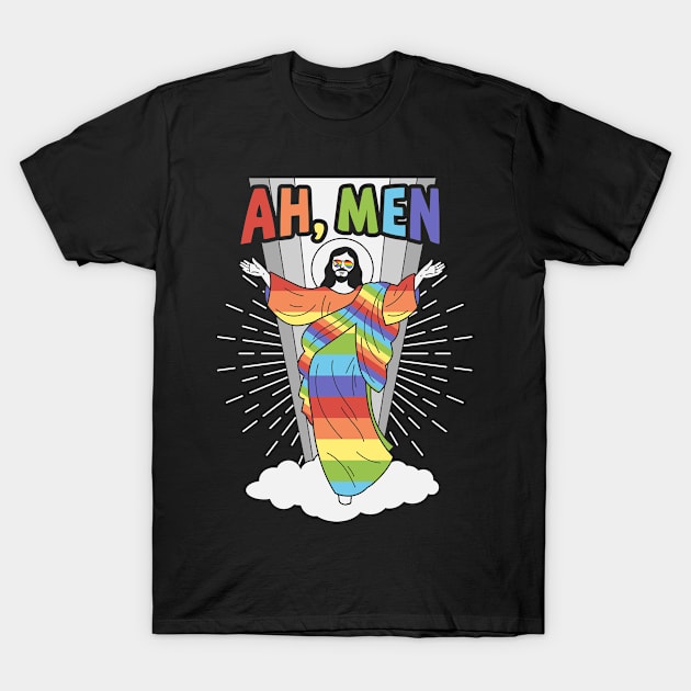 Jesus LGBTQ Sunglasses Rainbow Flag Gay Pride Month LGBTQ T-Shirt by alcoshirts